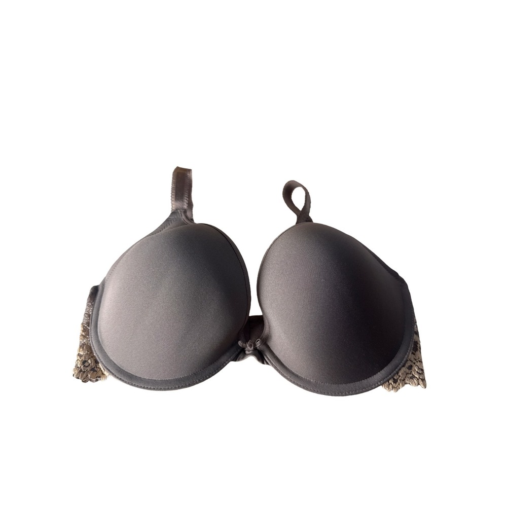 Wacoal Brown Padded Underwire Full Support ‎ Push Up Bra 32DDD Lace Trim NWOT